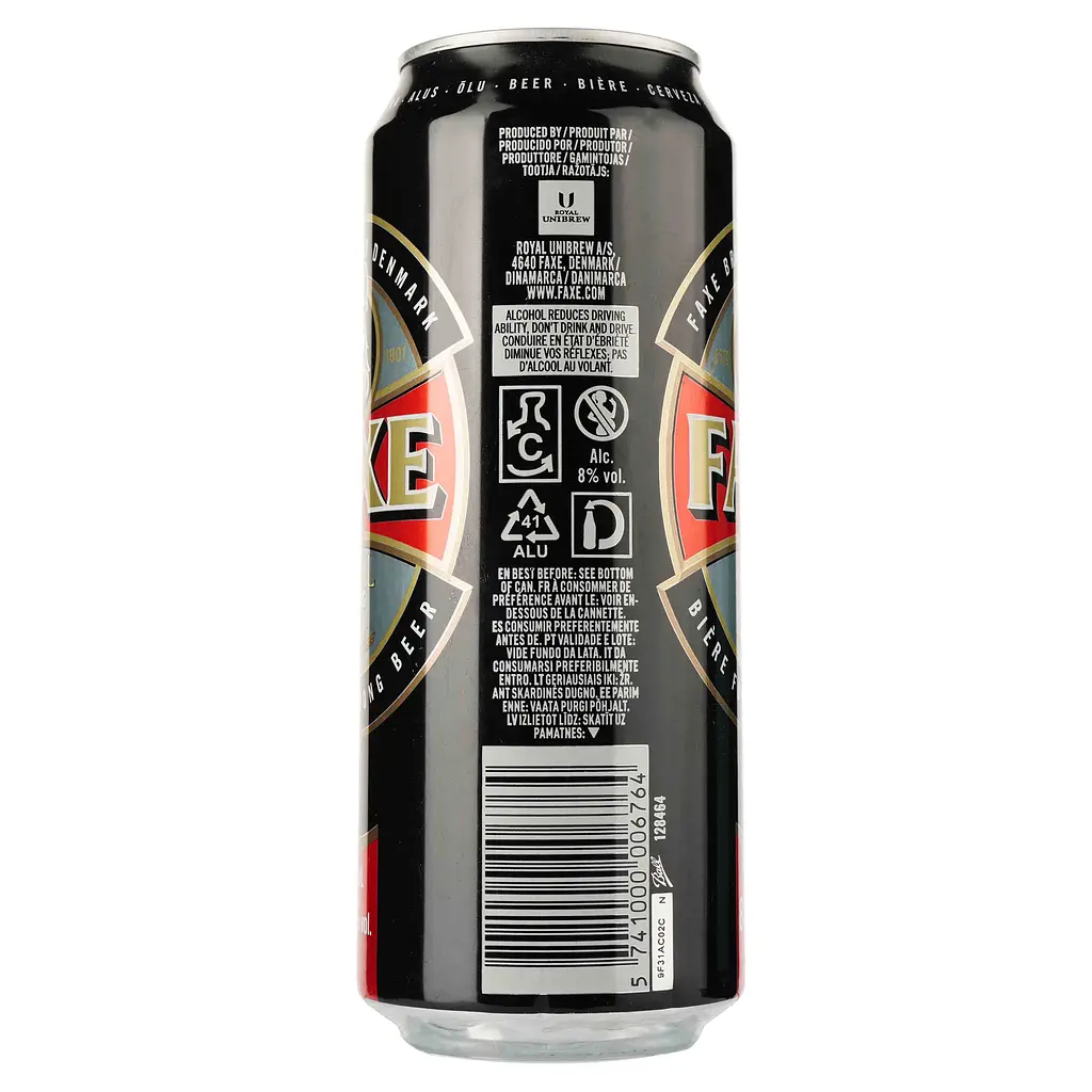 Пиво Faxe Royal Strong, светлое, 8%, з/б, 0,5 л (498724) - фото 2