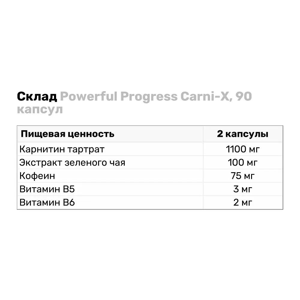Жиросжигатель Powerful Progress Carni-X, 90 капсул - фото 3