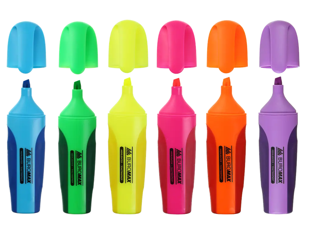 Набір маркерів Buromax Neon з гумовими вставками 6 шт. (BM.8904-94) - фото 2