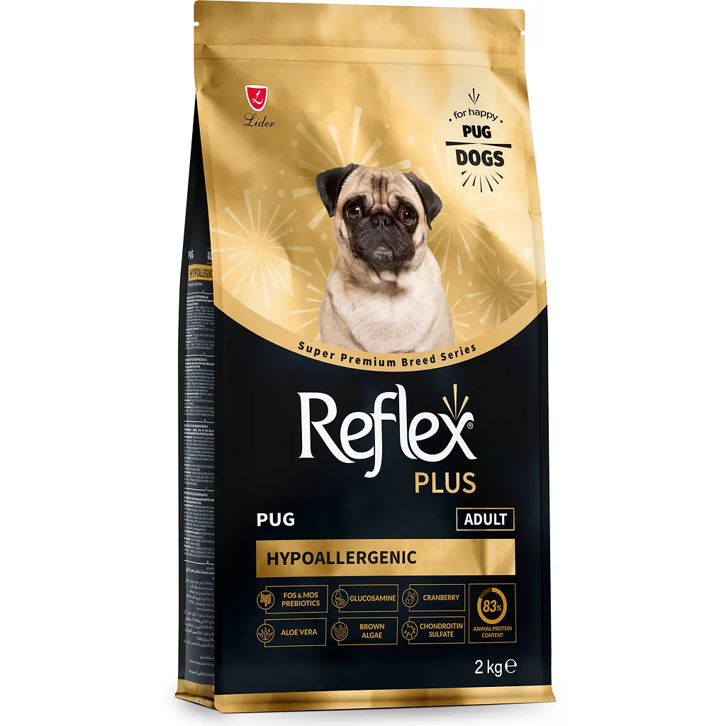 Полноценный и сбалансированный сухой корм Reflex Plus Pug Adult для взрослых собак породы мопс 2 кг - фото 3