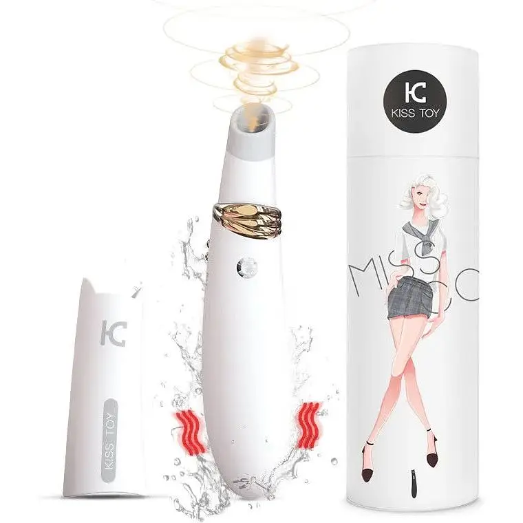 Вакуумный стимулятор с вибрацией KisToy Miss CC White - фото 9