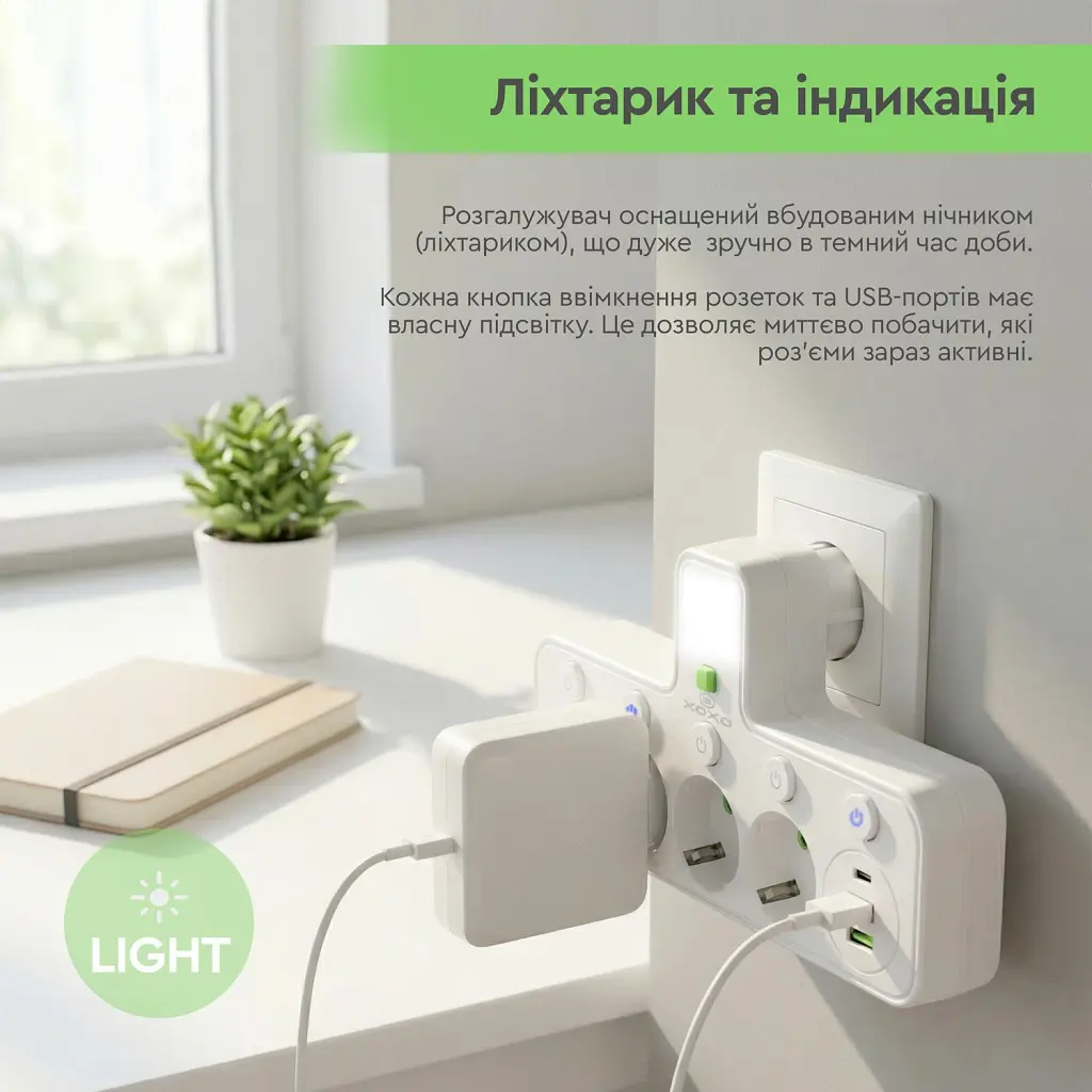 Мережевий фільтр живлення XoKo XK-SPW-4-2-1-WH - фото 10