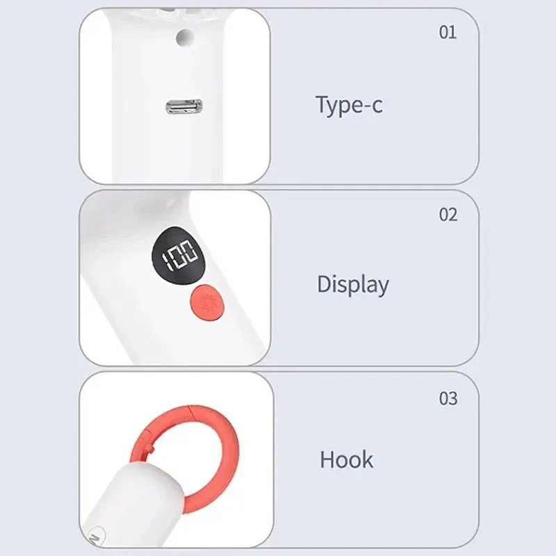 Портативный вентилятор DK F2302 White/Red [110319] - фото 7