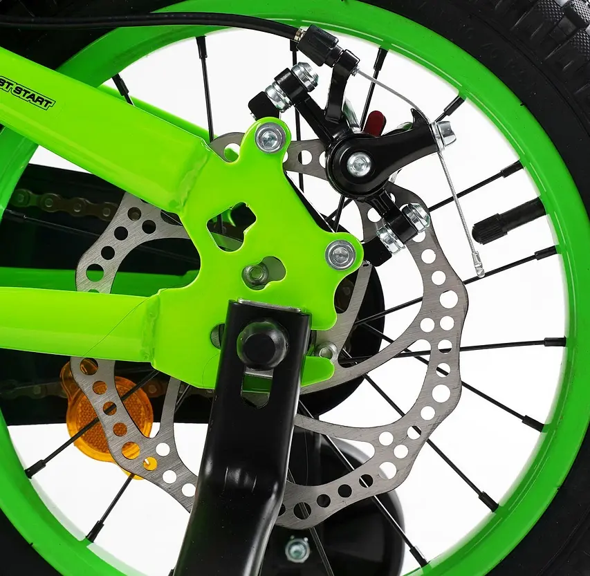 Велосипед 2-х колесный Corso Falcon 14" FL-14833 стальная рама, дисковые тормоза, дополнительные колеса, собранный на 85% (6800070148333) - фото 5