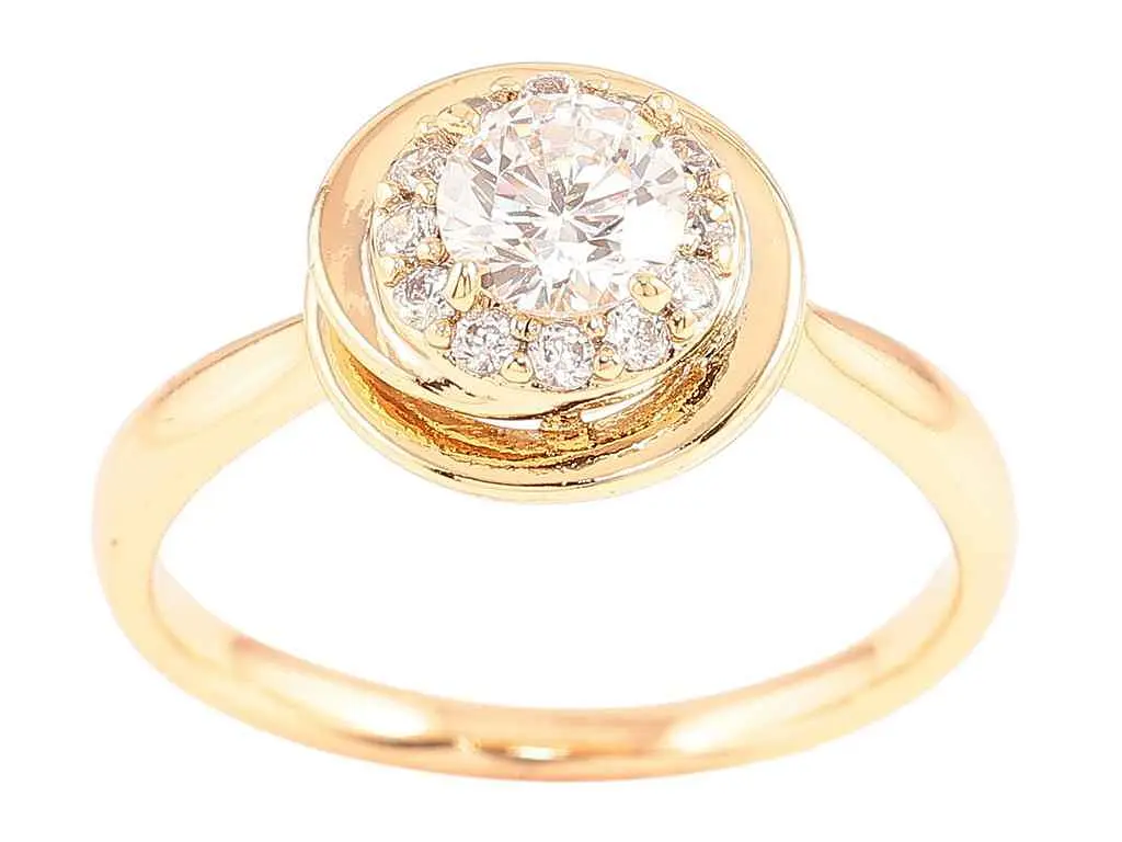 Каблучка XUPING Позолота 18K "Візерунок з цирконієм" (258599) р.17