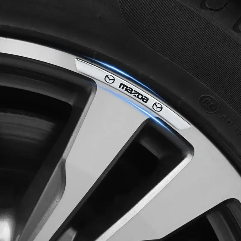 Емблема обода колеса Mazda 4 шт Алюміній наклейка на диски на скотчі Сірі - фото 2