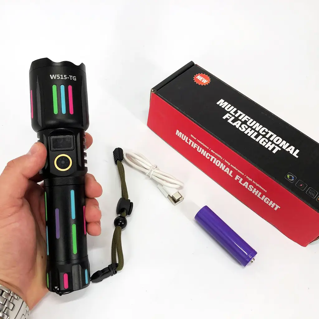 Ручний ліхтар W515-TG zoom + LCD + Type-C + PowerBank + 1х18650 (26650) 5 режимів - фото 10