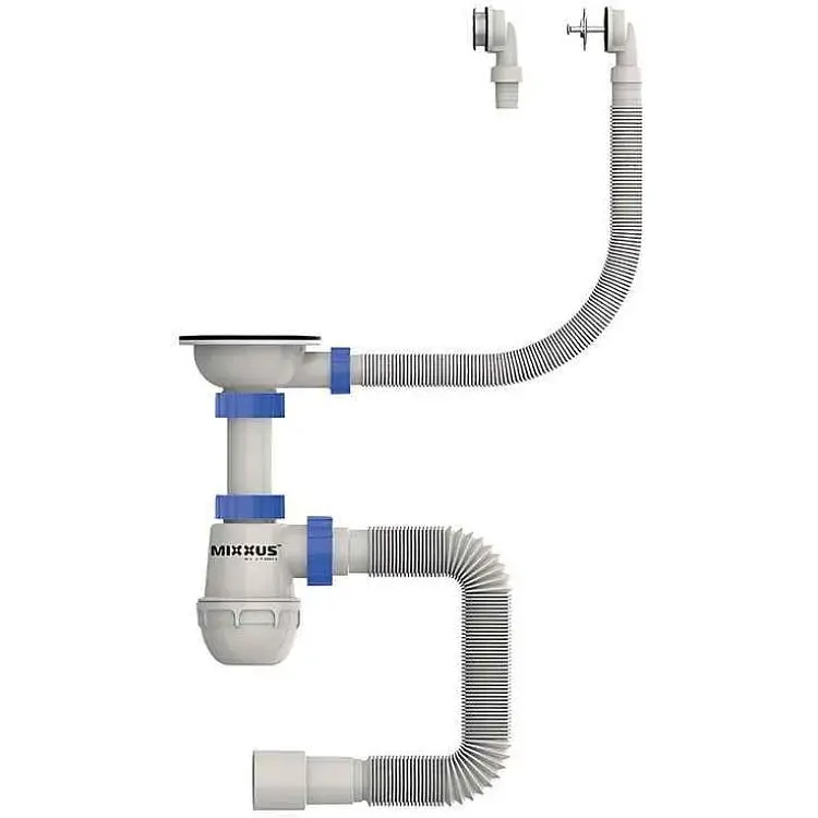 Сифон MIXXUS для кухні з нерж.сіткою, гнучкий перелив SK-07-A 3 1/2"x40