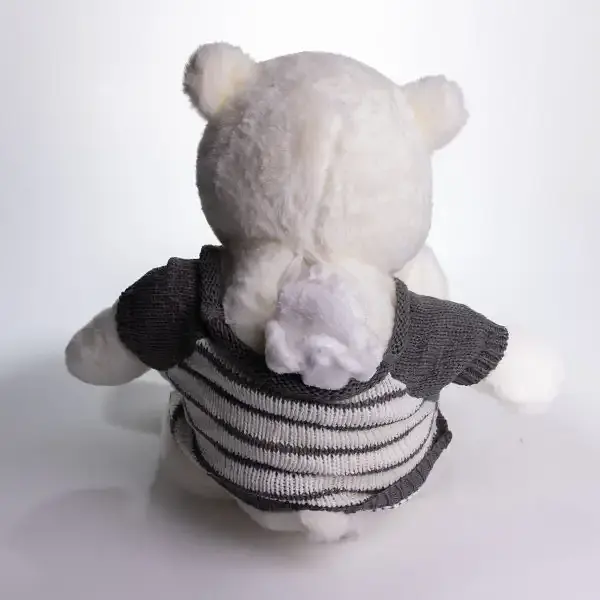 Мягкая игрушка с пледом 110х140 см Мишка Тедди в полосатом свитере белый детский плюшевый плед игрушка подушка детская ТМ COLORFUL HOME 509-35WG - фото 4