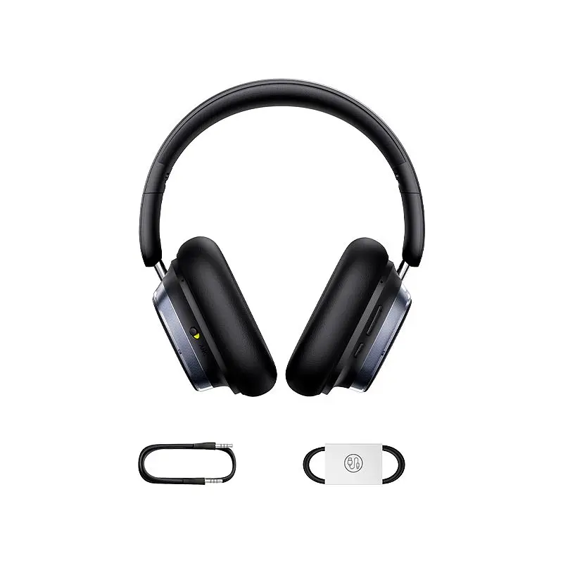 Накладные наушники Baseus Bowie H1s, Noise-Cancellation Wireless Headphones, BT5.4, ANC, 800mAh, 60h, 120h, black - фото 6