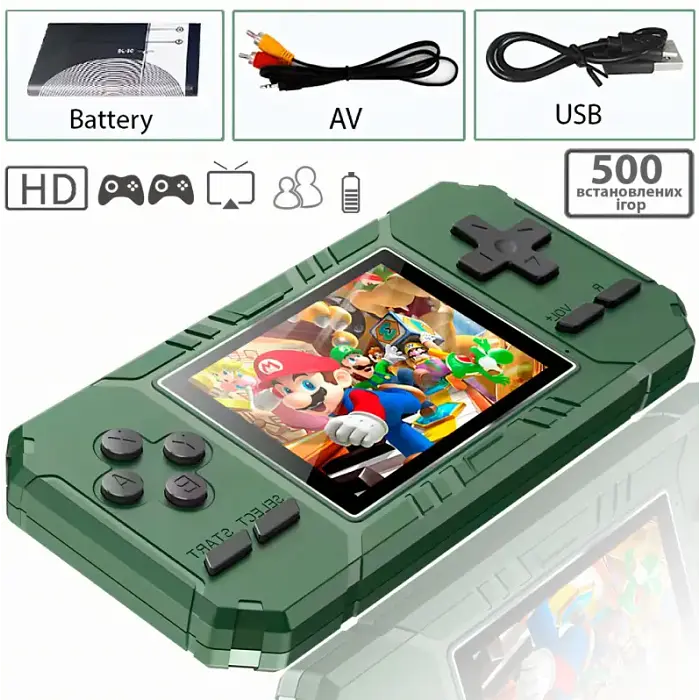 Ігрова консоль-приставка з додатковим джойстиком dendy SEGA S8 520 в 1 Зелена - фото 2