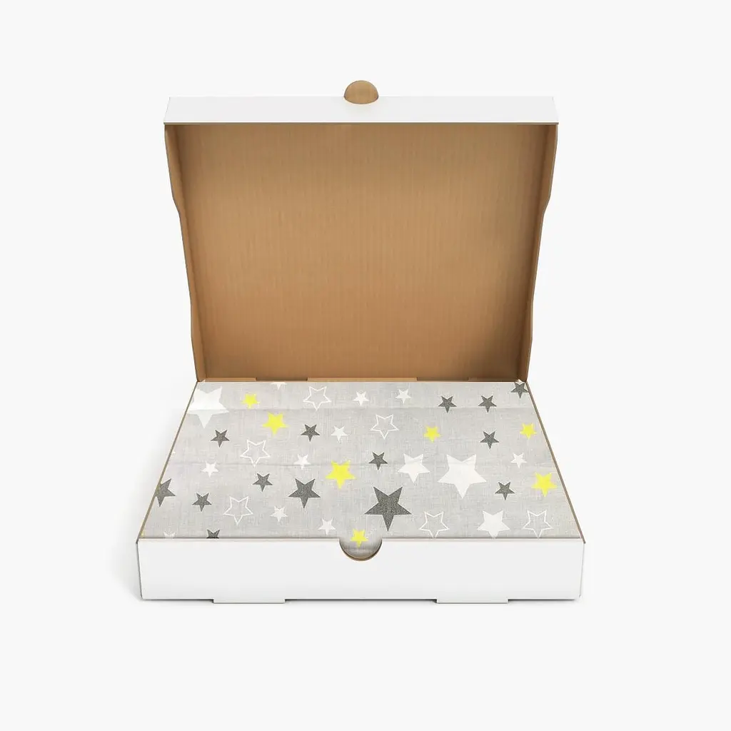 Бортики в детскую кроватку 30x120 YELLOW STARS, серый (WeltBed_StarYellowGrey_Grey_30x120) - фото 3