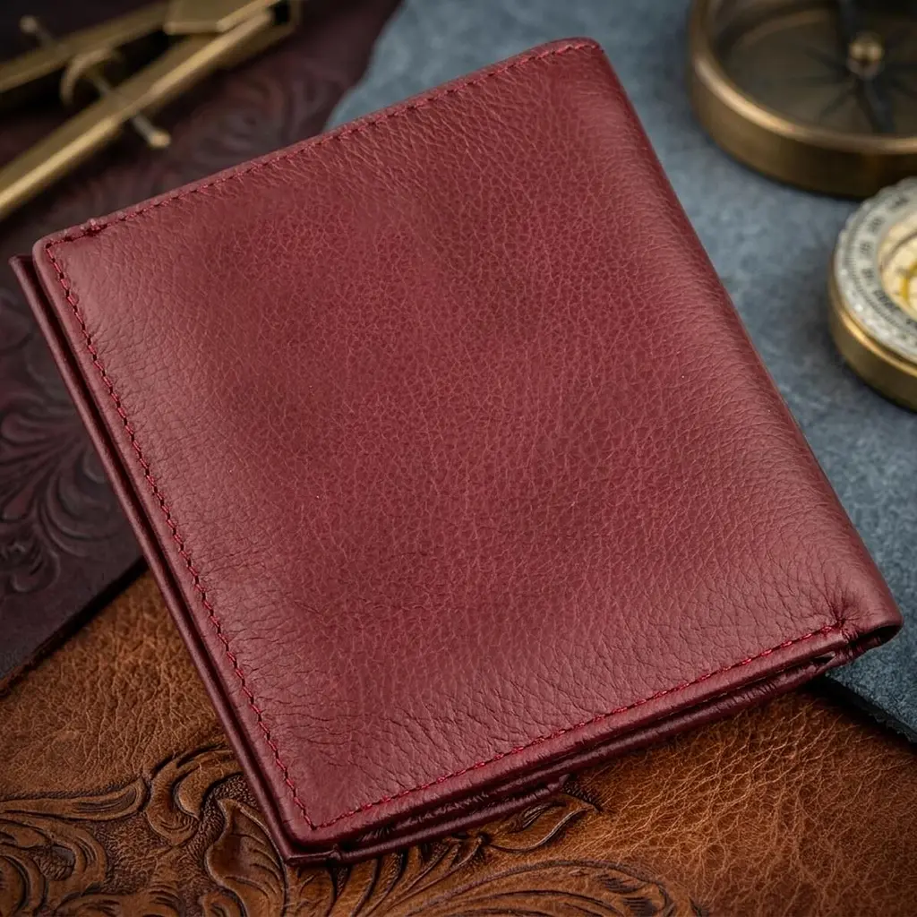 Невеликий жіночий гаманець із монетницею ST Leather 18920 бордовий - фото 3