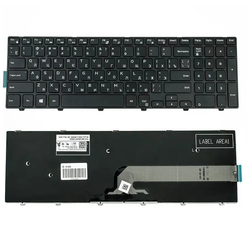 Клавіатура для ноутбука DELL (Inspiron: 3541, 3542, 3543, 5542, 5545, 5547) rus, black (оригінал) - фото 2