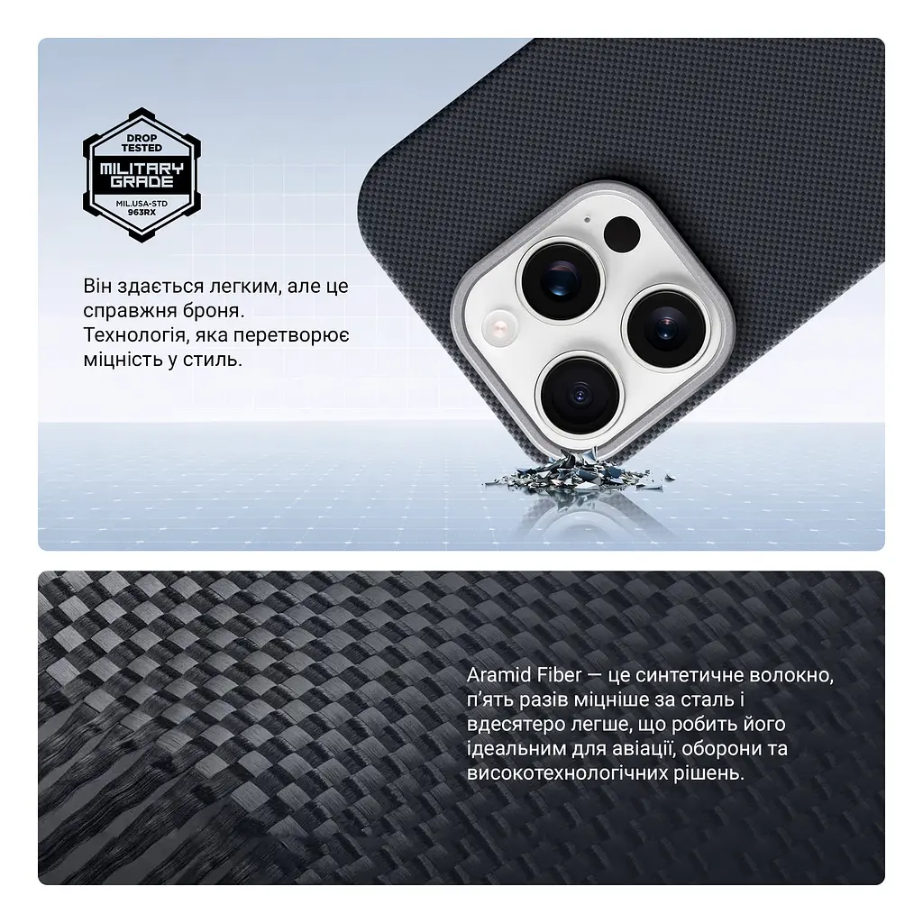 Чехол ArmorStandart BlackIcon Aramid Plain MagCase для Apple iPhone 16 Pro Black (ARM90169) - фото 4