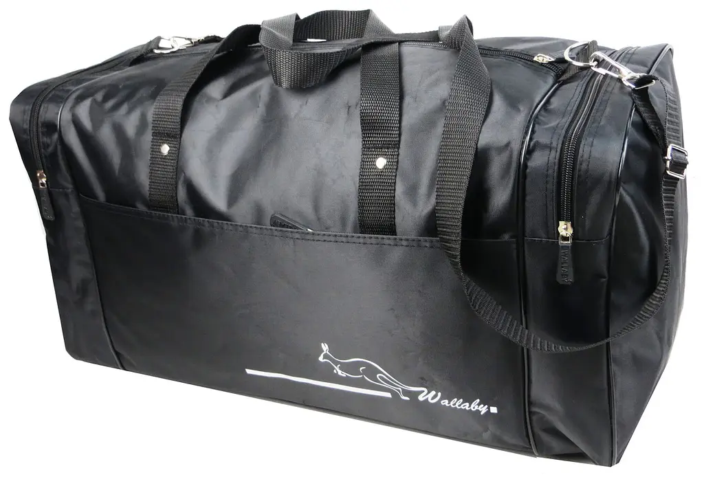 Сумка дорожня середня Wallaby 340-7 з нейлону 38 л 54×29×25 см Чорна - фото 3