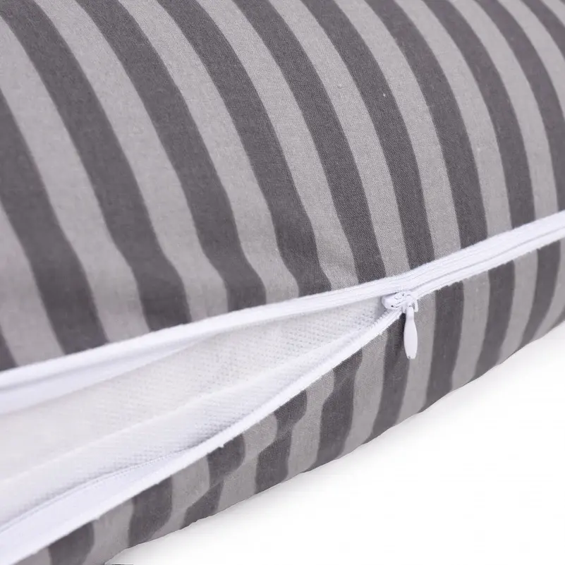 Подушка для беременных и отдыха MirSon Г-образная №5001 Color Line Stripe Gray 140х40х20 см серая (2200010969528) - фото 3