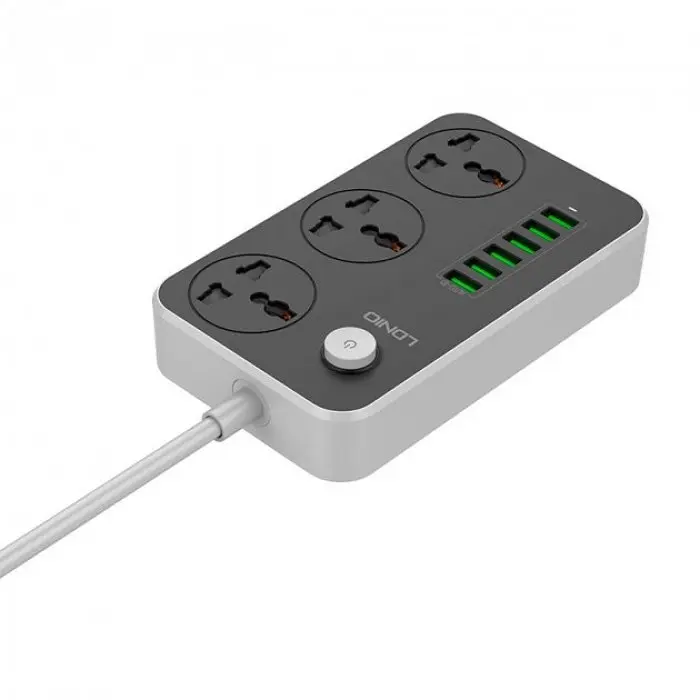 Розетка-удлинитель сетевой удлинитель фильтр LDNIO SC3604 на 3 розетки + 6 USB 3.4A - фото 3