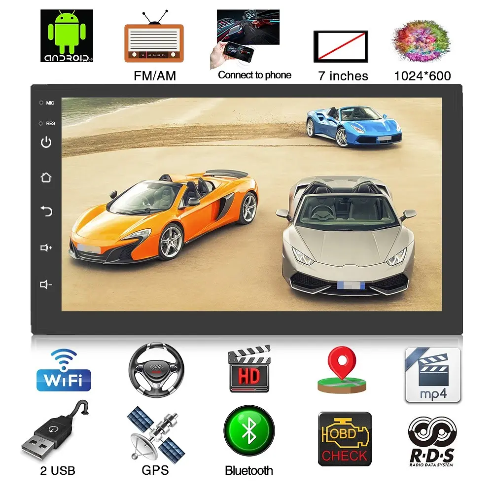 Автомагнітола 2DIN 7" UNIVESAL ANDROID SMALL з GPS модулем WiFi Bluetooth та FM радіо MP5 плеєр - фото 7