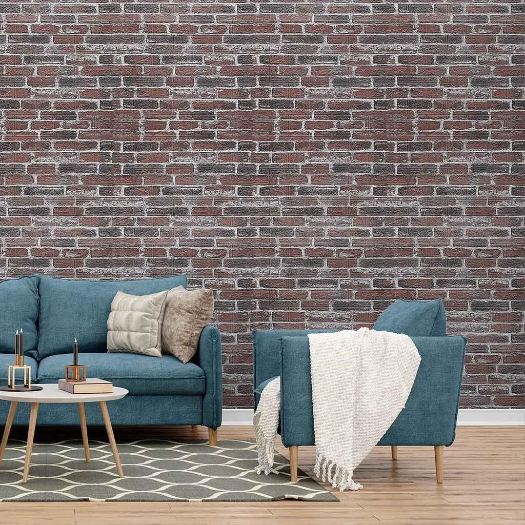 Самоклейка декоративна 3D панель 3D Loft під червону катеринославську цеглу в рулоні 3080x700x3мм - фото 3