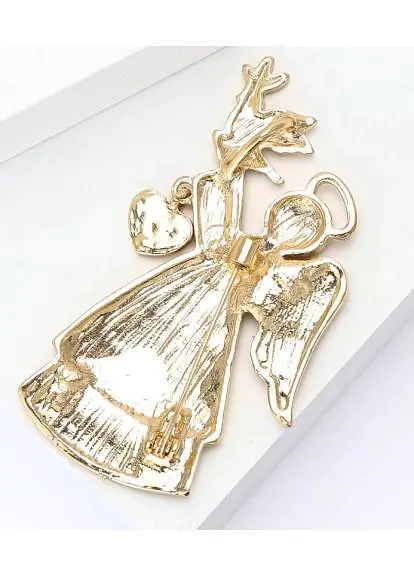 Брошь Ангел и голубь мира брошь-булавка символ Украины желто-голубая - фото 2