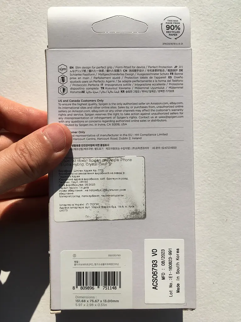 Протиударний прозорий чохол Spigen Ultra Hybrid  для iPhone 15 Crystal Clear ACS06793 - фото 8