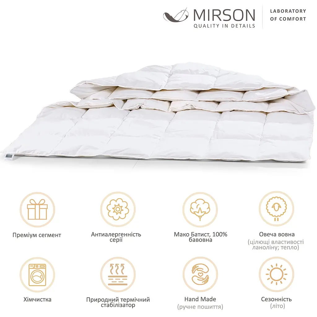 Ковдра вовняна MirSon Luxury Exclusive №1363, літня, 172x205 см, біла - фото 4