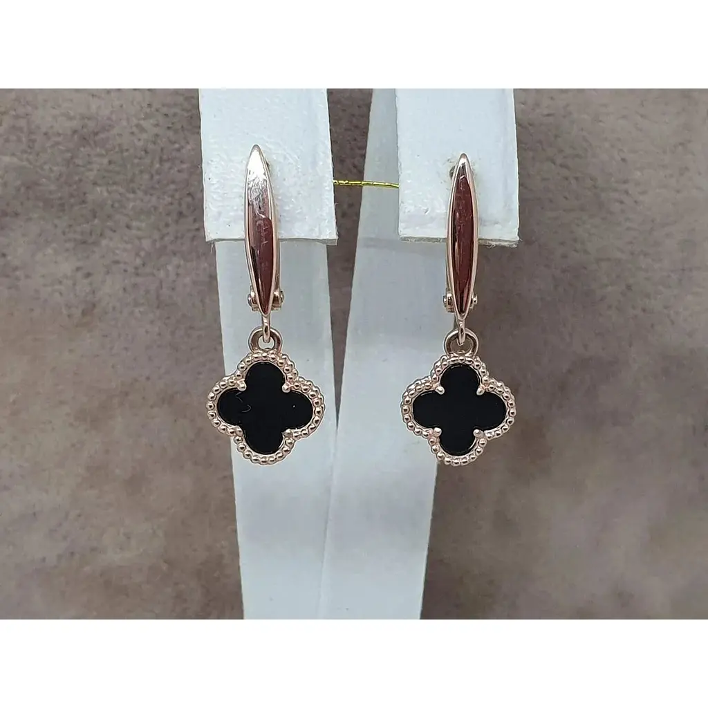 Золотые серьги-подвески Платон с агатом. 1С234/67Б - фото 4