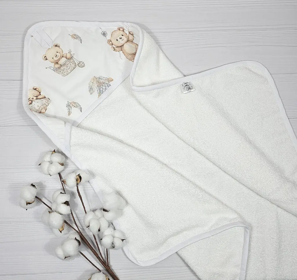 Дитячий рушничок-куточок 80х80 a.l.babybox Ведмедикова казка Білий - фото 3