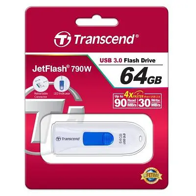 Flash Drive Transcend JetFlash 790 64GB (TS64GJF790W) White - фото 5