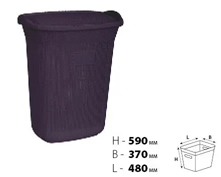 Корзина для белья Violet House 0261 Виолетта Plum, 65 л, фиолетовая (0261 Виолетта PLUM с/к 65 л) - фото 3