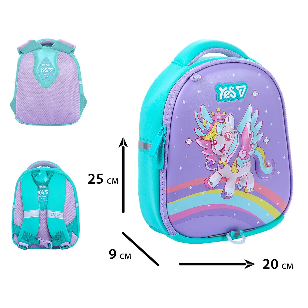 Рюкзак шкільний  ортопедичний дитячий Yes Happy Unicorn K-33XXS - фото 3