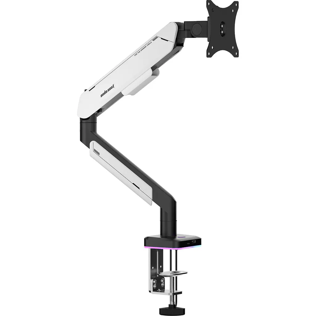Настільне кріплення для монітора Anda Seat Stealth Pro II RGB 17''-42'' White (AD-W-A9X-1S-BW) [123491] - фото 3