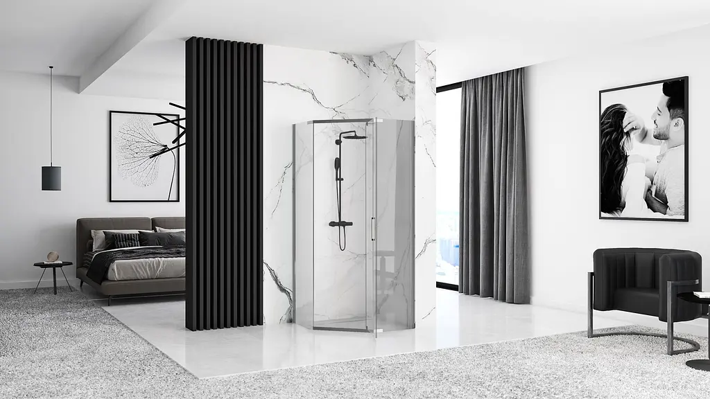 Душова кабіна Rea Axin 90x90 хром REA-K8779, Хром, Універсальна, прозорий - фото 3