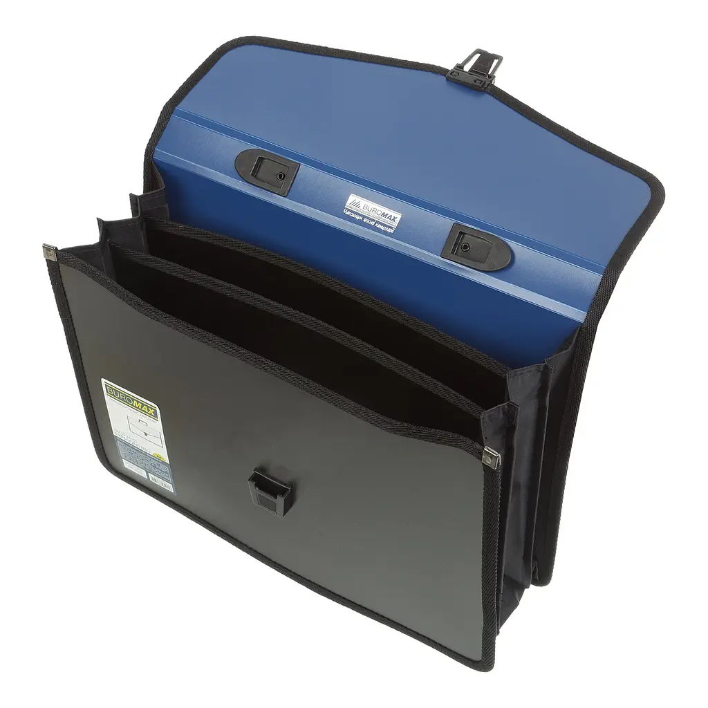 Портфель пластиковий А4 на 3 відтінки, синій BM.3734-02 BUROMAX (4823078959164) - фото 2