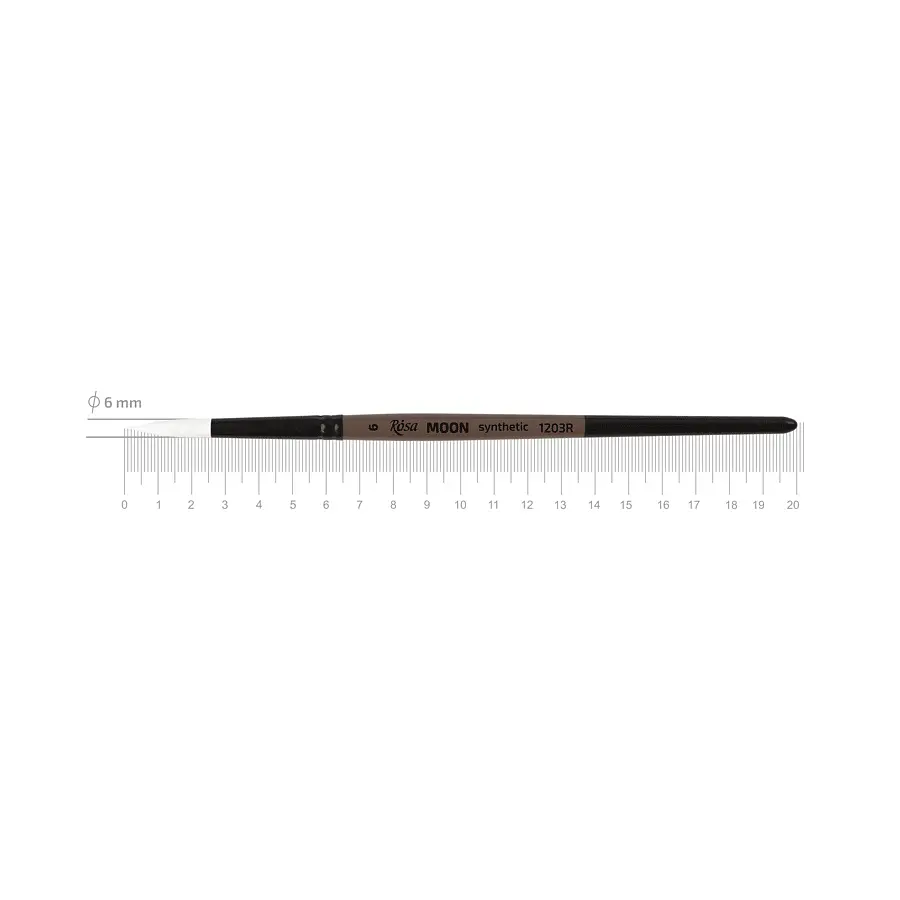 Кисть синтетика круглая MOON 1203R №6 короткая ручка Rosa - фото 2