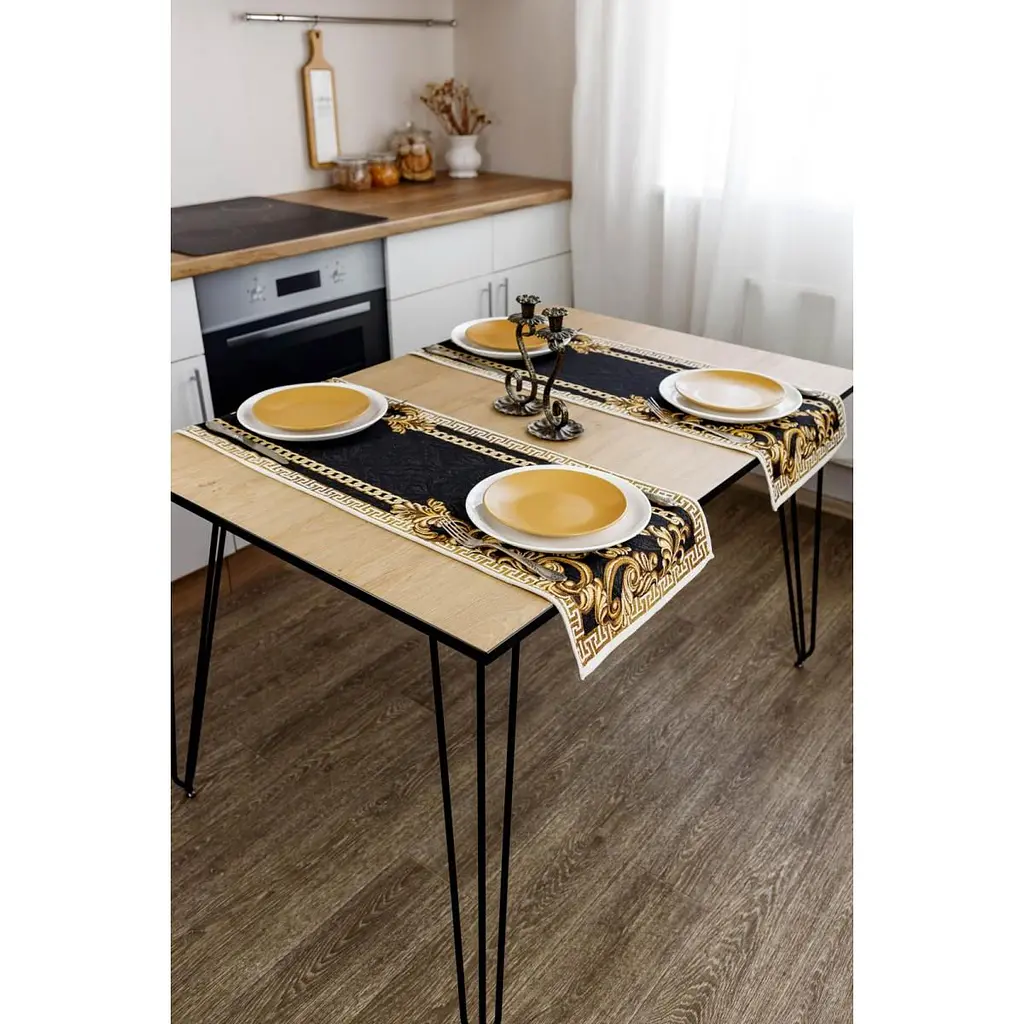 Ранер Прованс Arte di lusso 140х40 см чорний із золотим (25444) - фото 5