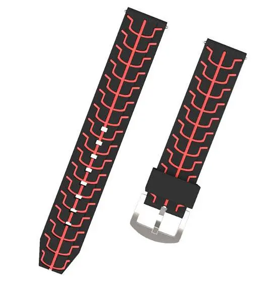 Силиконовый ремешок Primo Splint для часов Samsung Gear S3 Classic SM-R770/Frontier RM-760 Black Red - фото 4
