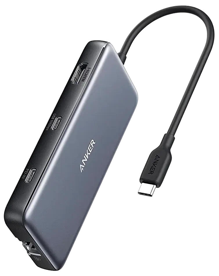 Перехідник Anker PowerExpand 8-in-1 - PD in 100 W/HDMI/2 xUSB-A/USB-C 10 Gbps/LAN/SD Black (7255316)