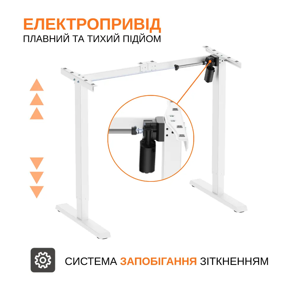 Електричний стіл для роботи сидячи та стоячи з регулюванням висоти Itech MT12BW - фото 7