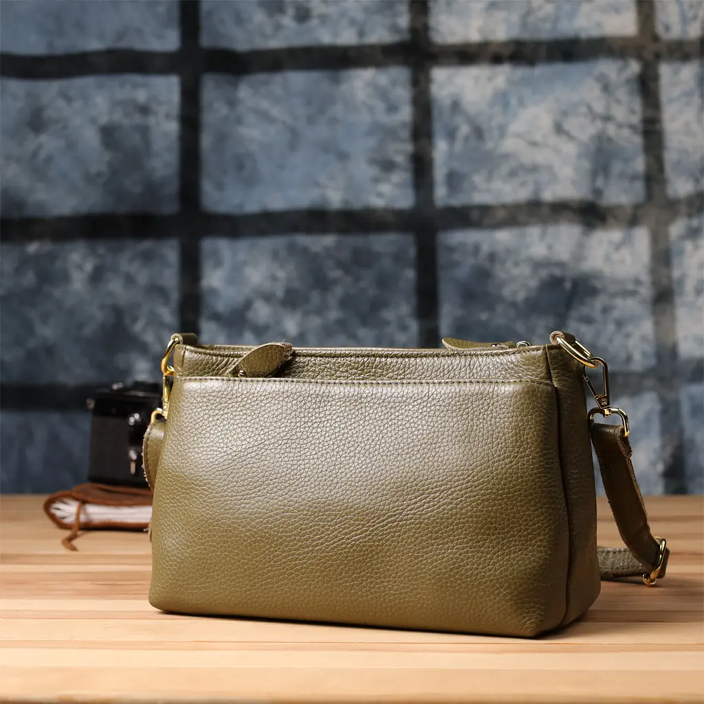 Шкіряна сумка Vintage із щільним дном для жінок 27х16х11 см sum0027630 - фото 10