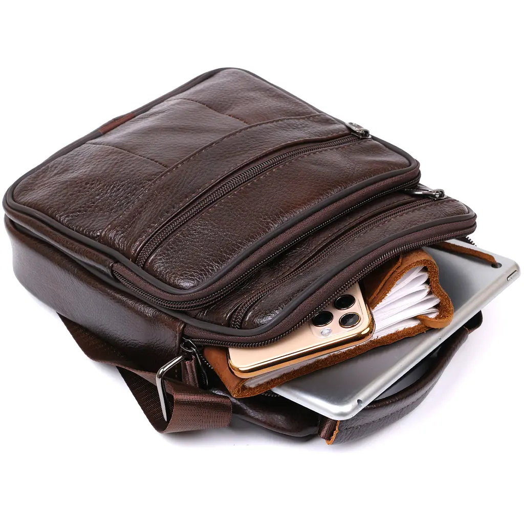 Кожаная мужская сумка Vintage 19х22х6,5 см sum0020151 - фото 6