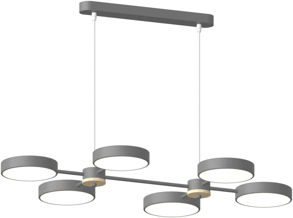 Люстра подвесная светодиодная Sirius B X13284/6 GREY+WOOD серая - фото 3