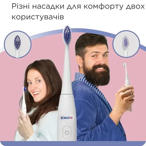 Електрична звукова зубна щітка біла PRO-850 B.Well - фото 10