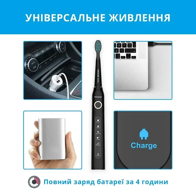Електрична зубна щітка Pecham Travel PC-080 Black - фото 6