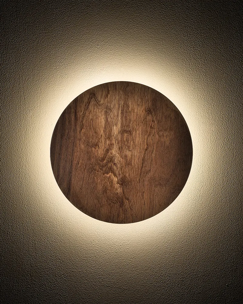Бра, настенный светильник Nowodvorski 11288 Ring Timber S LED 1x7W 3000K 60Lm IP20 коричневый - фото 2