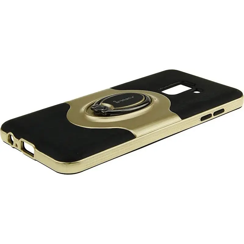 Чехол-накладка iPaky 360° Free Rotation Ring Holder case Samsung Galaxy A8 Plus A730F Gold - фото 4