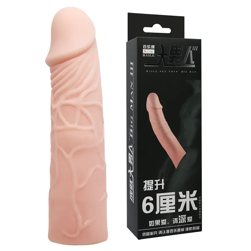 Насадка на член Baile Penis Sleeve Flesh 6, +3 см (тілесний) - фото 7