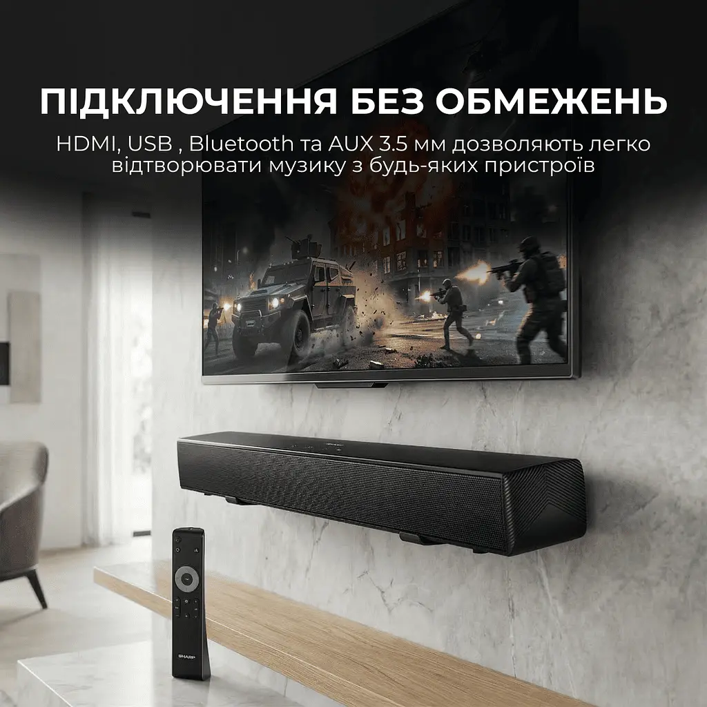 Саундбар Sharp HT-SB121 Black - фото 6