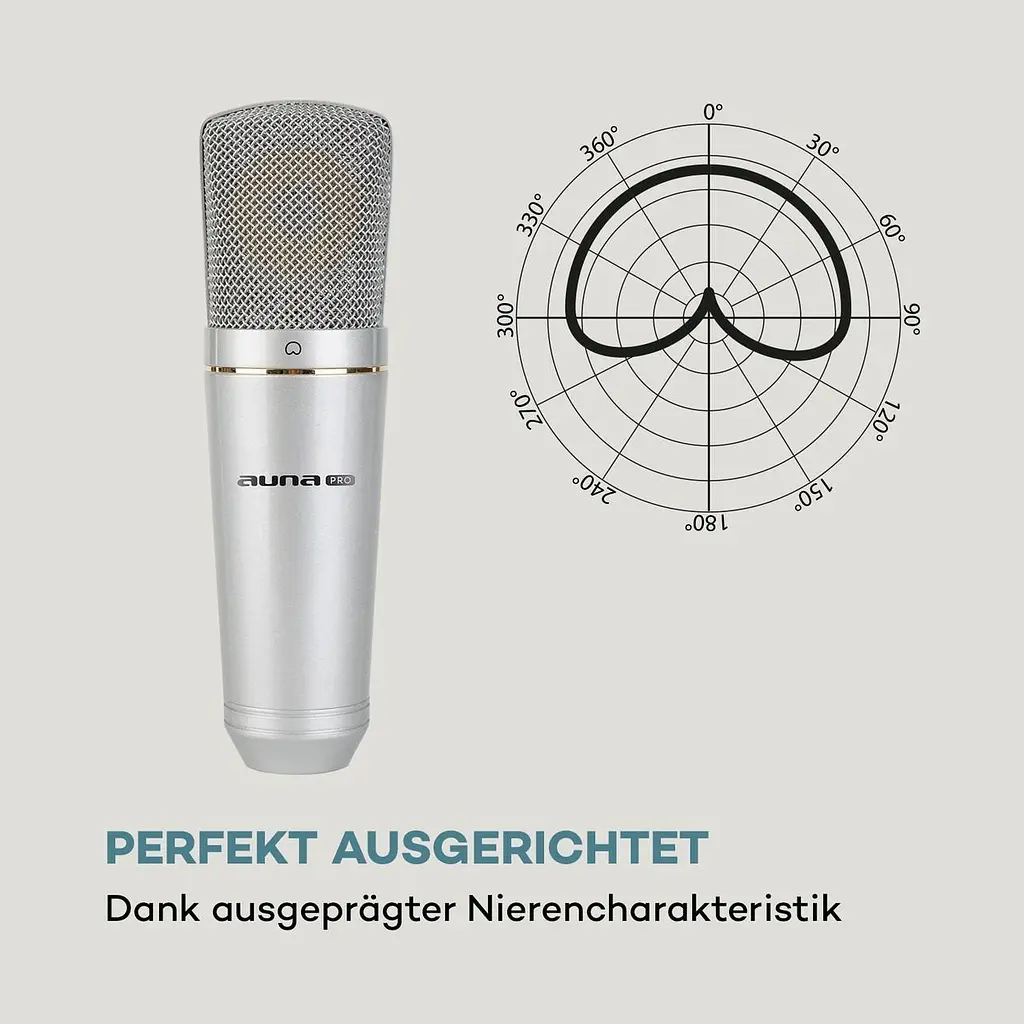 Конденсаторный микрофон Auna MIC-920 USB (10034262) - фото 5